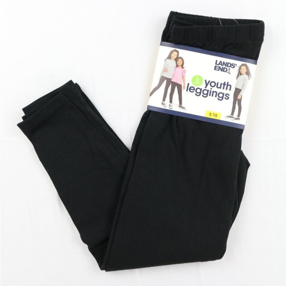 Land’s End 3 Pack of Black Girl Leggings